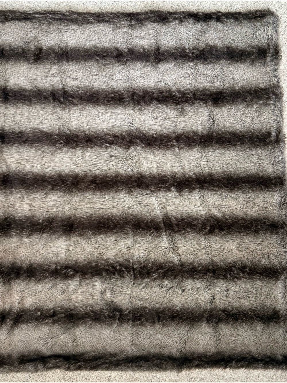 Faux Fur Throw - Reversible-Soft Taupe and Brown